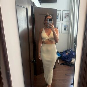 Meshki Cream Midi Dress